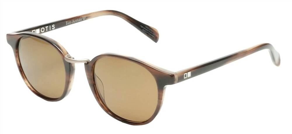 NEW OTIS EYEWEAR a day late unisex sunglasses in eco hornwood/ brown polarized g